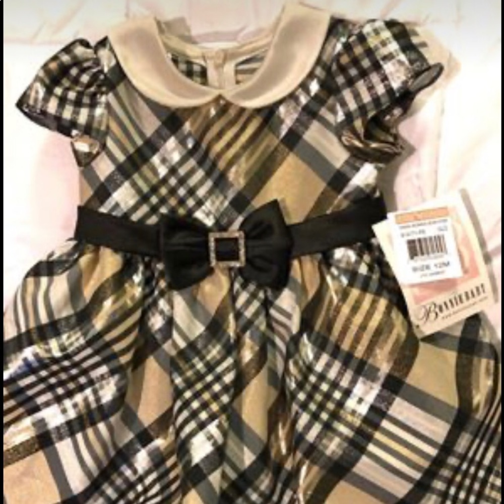 Bonnie baby metallic holiday/ winter toddler dress